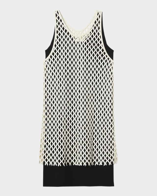 Lace Layered Midi Shift Dress